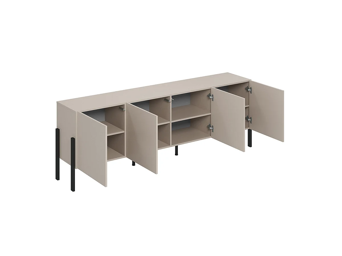 Meuble TV 4 portes 200 cm Bérénice Cachemire