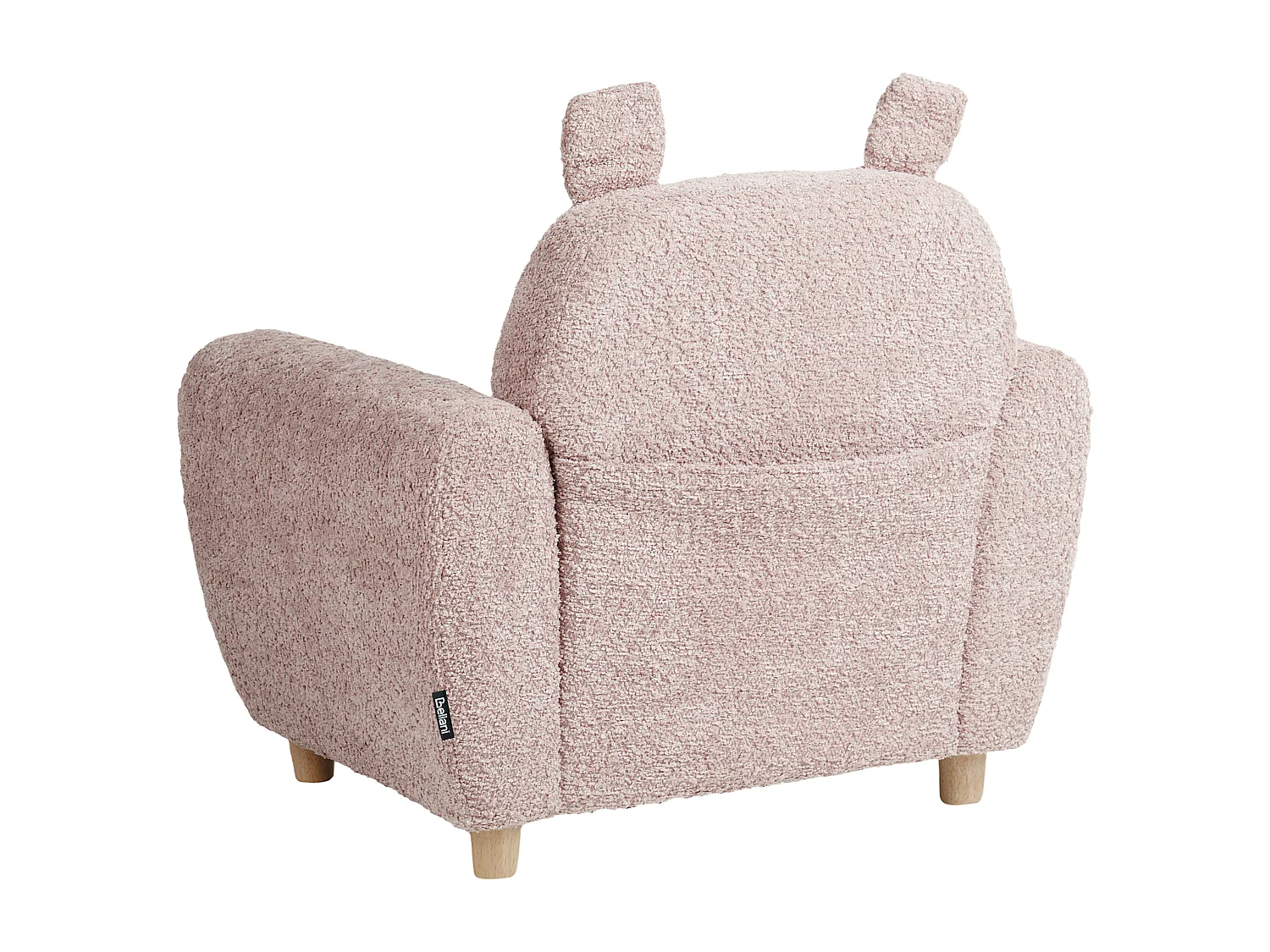 Fauteuil pour enfants Hippopotame MARIBO Bouclé Rose pastel