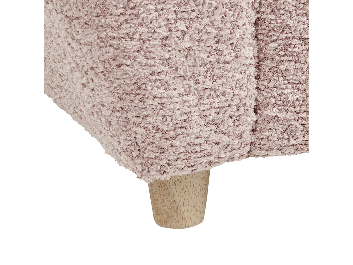 Kindersessel Bouclé Stoff rosa mit Armlehnen Holzbeinen Tierform Hippo Maribo