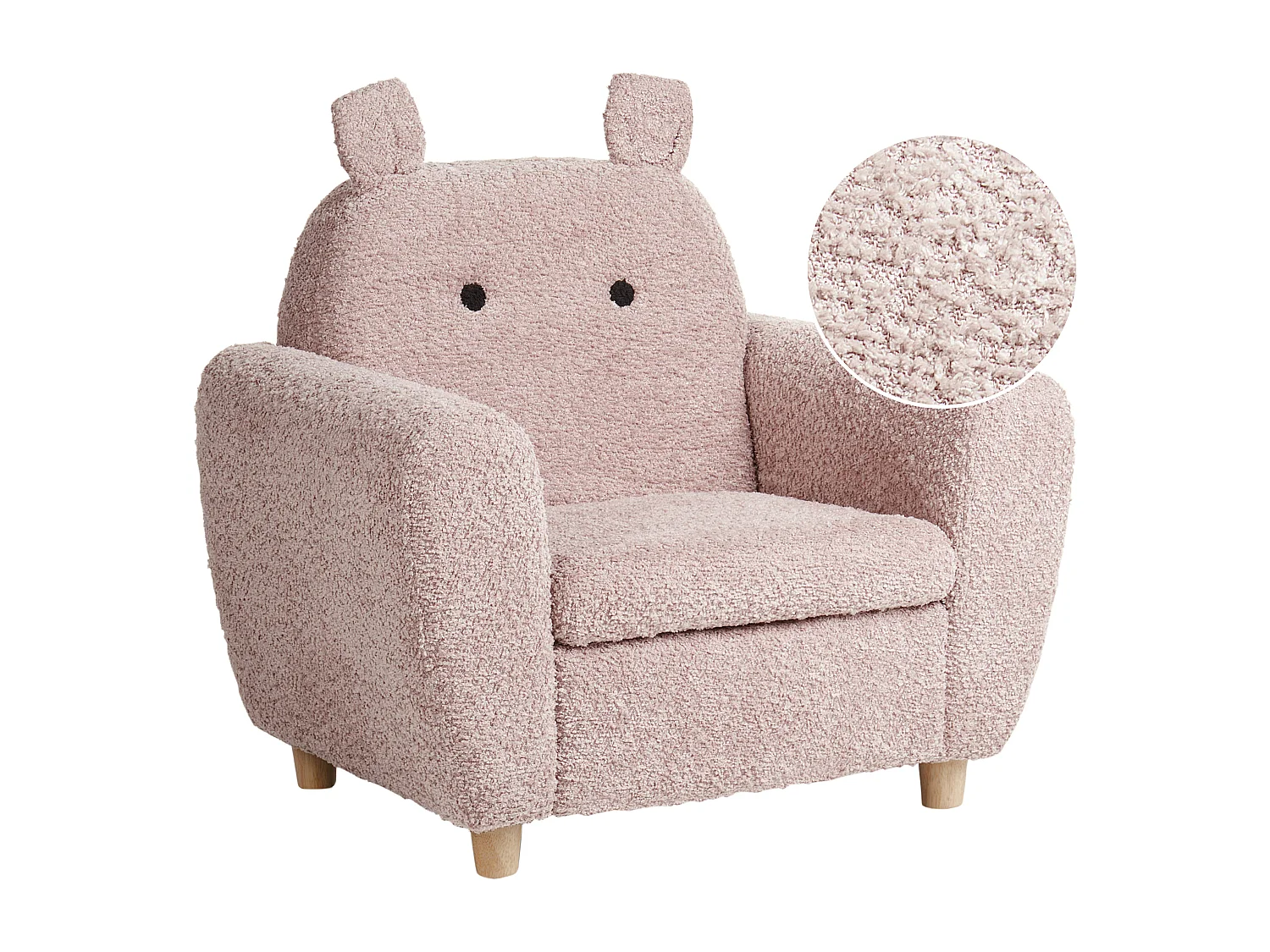 Fauteuil pour enfants en bouclé rose MARIBO