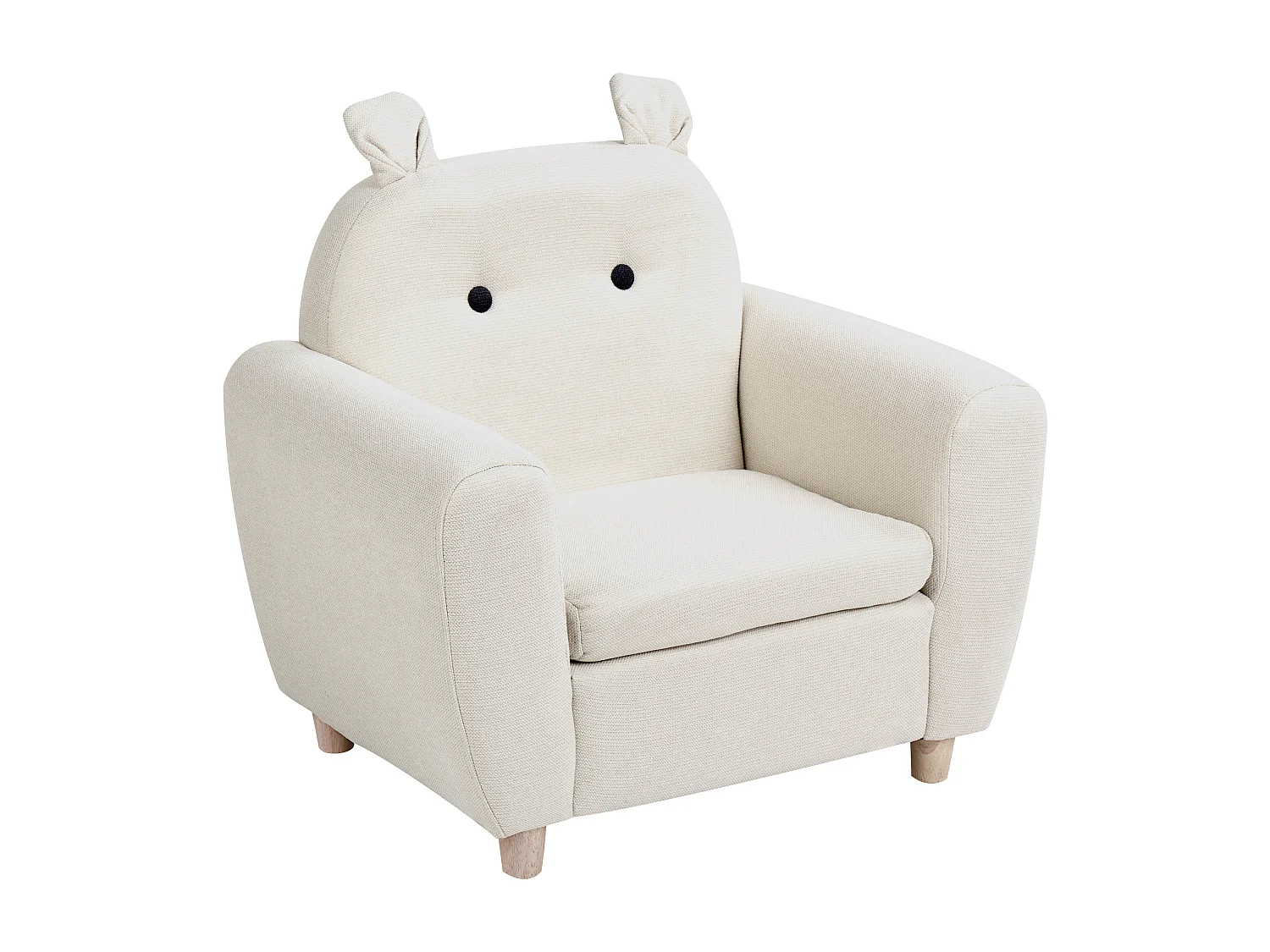 Fauteuil pour enfants Hippopotame MARIBO Tissu Blanc cassé