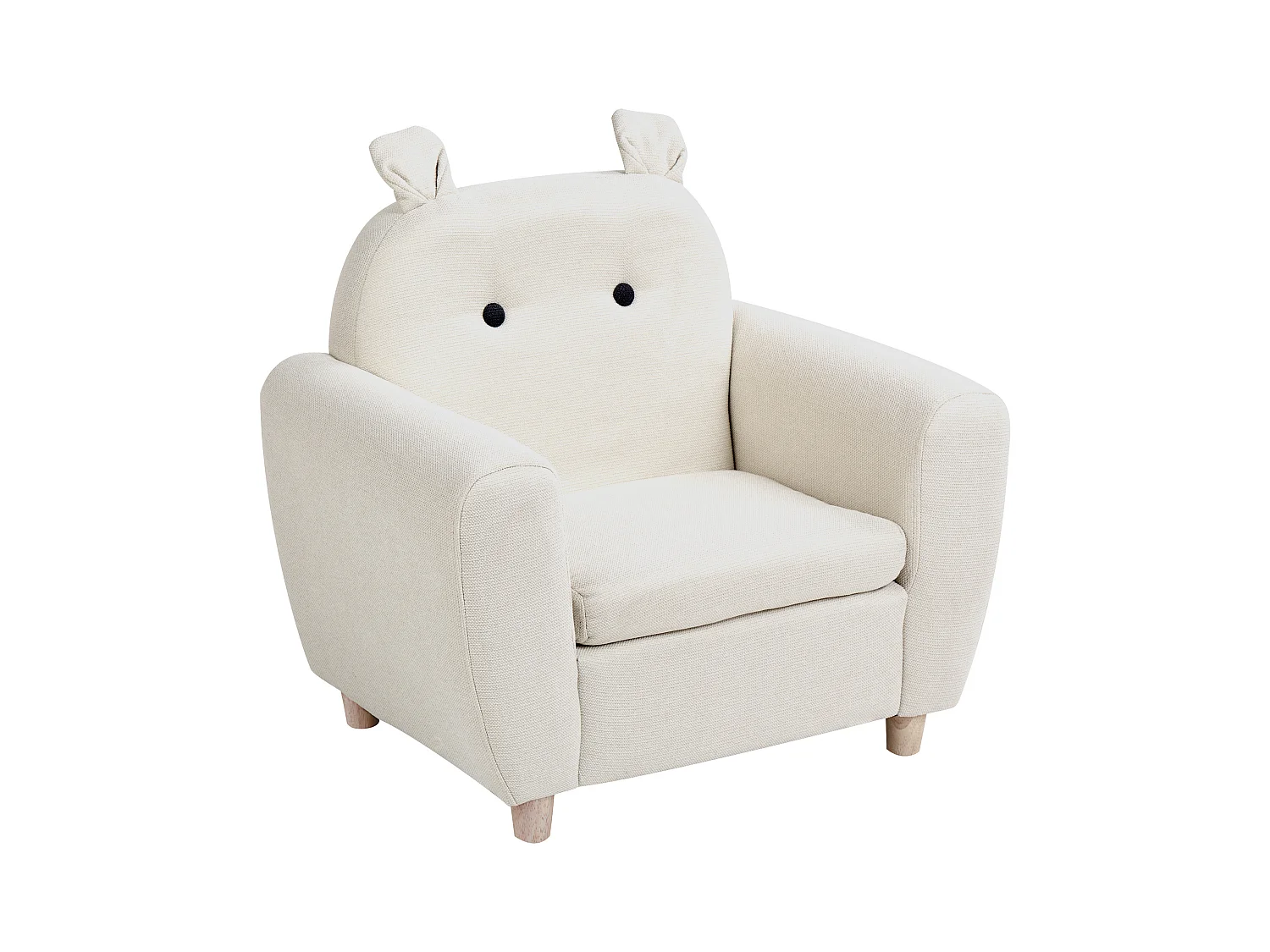Fauteuil pour enfants Hippopotame MARIBO Tissu Blanc cassé