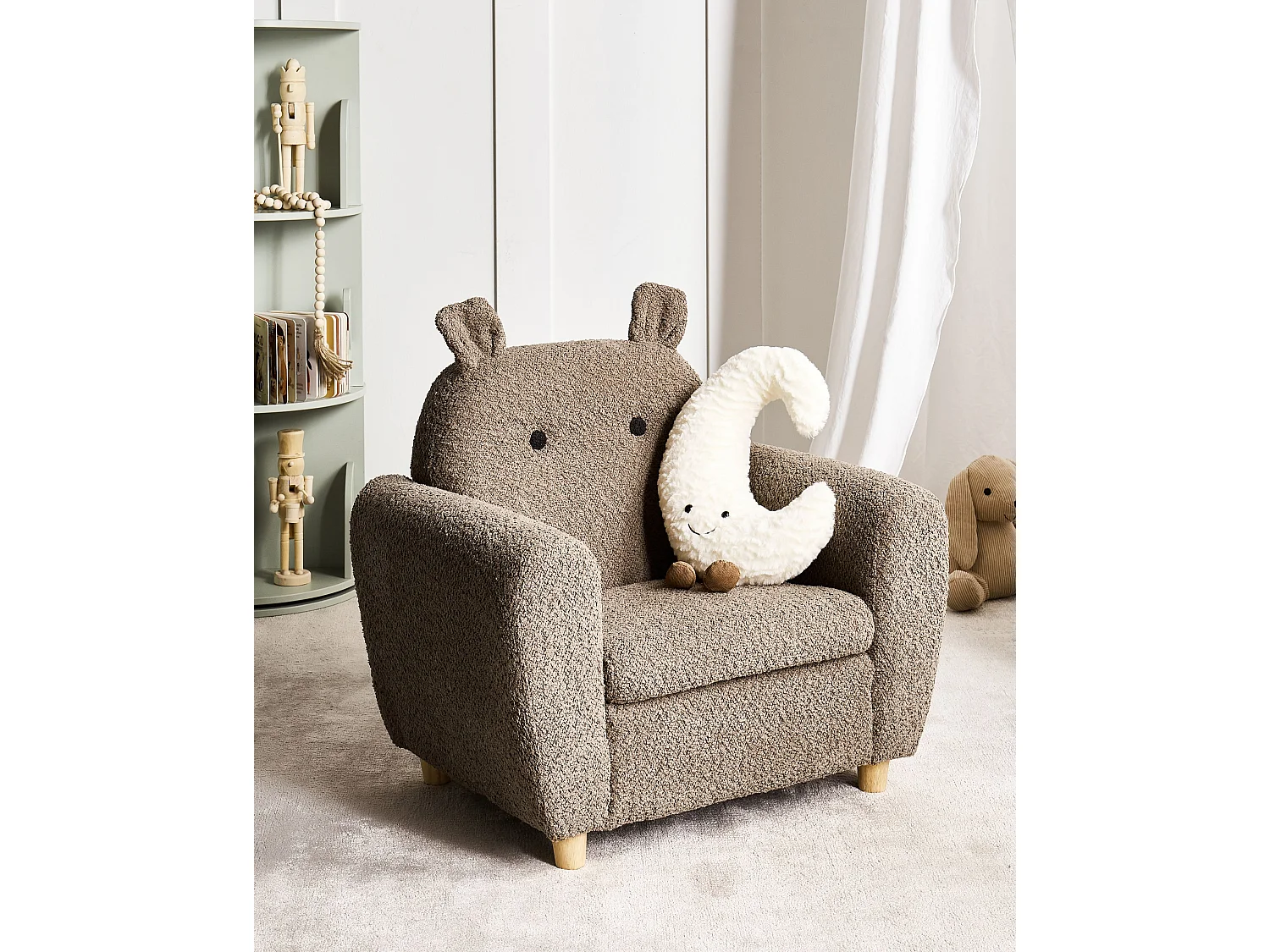 Fauteuil pour enfants Hippopotame MARIBO Bouclé Marron