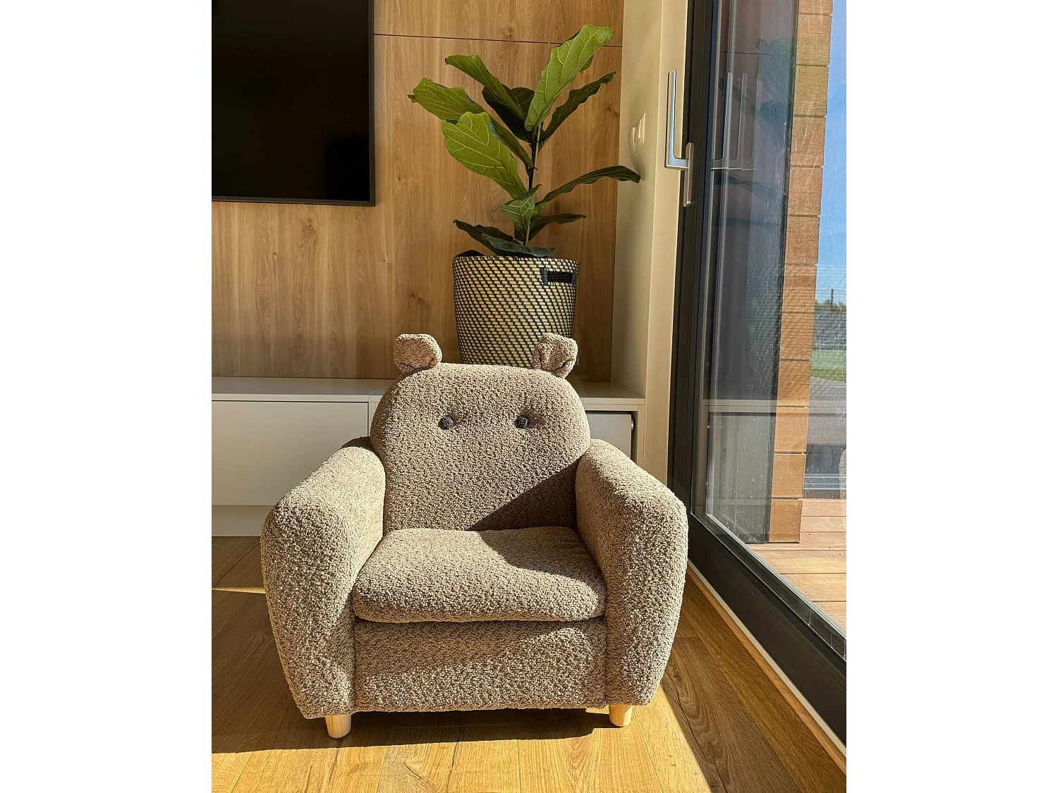 Fauteuil pour enfants en bouclé marron MARIBO