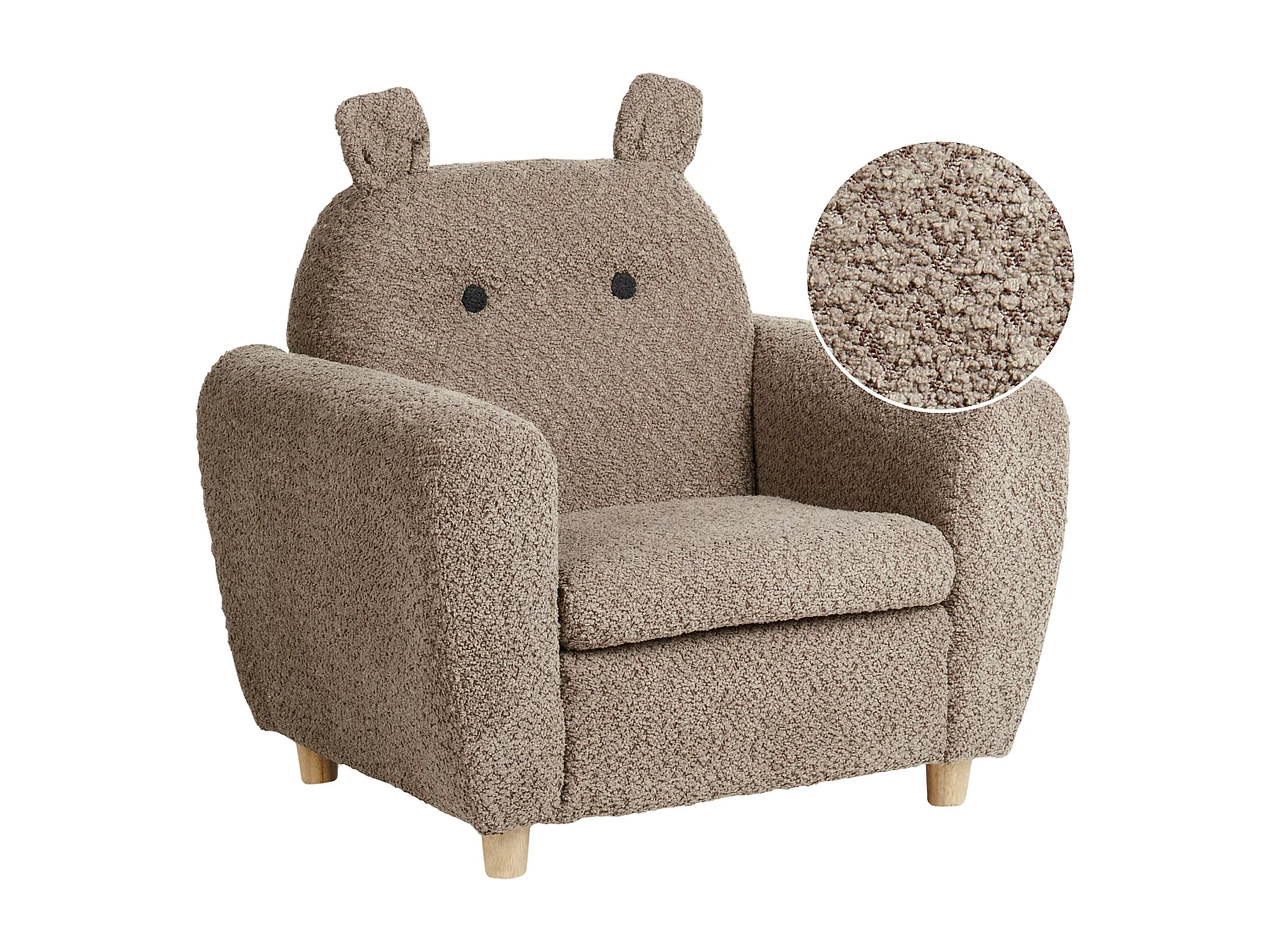 Fauteuil pour enfants Hippopotame MARIBO Bouclé Marron