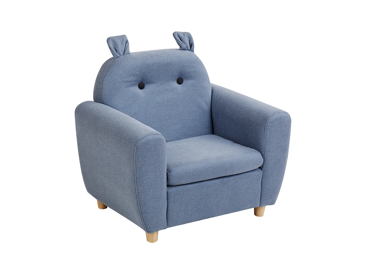 Fauteuil pour enfants Hippopotame MARIBO Tissu Bleu