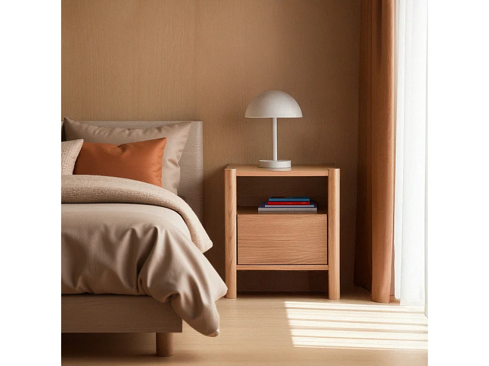 Verade - Table de chevet 1 tiroir en bois - Bois clair