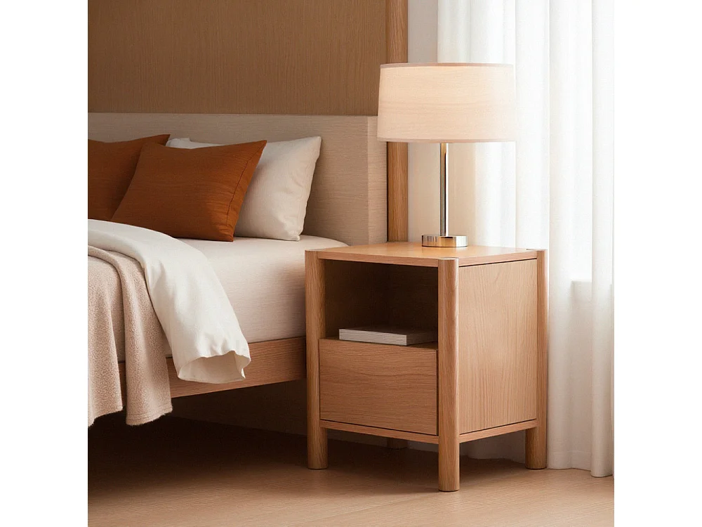Verade - Table de chevet 1 tiroir en bois - Bois clair