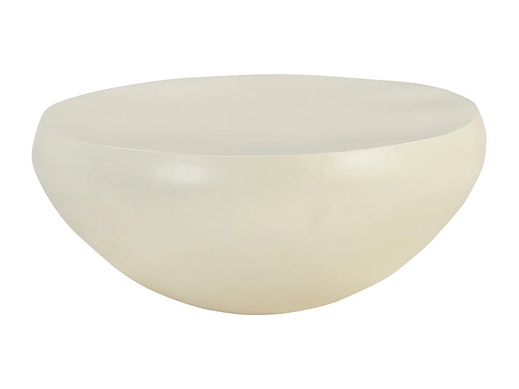 Mineral - Table basse ronde finition béton ø90cm - Blanc