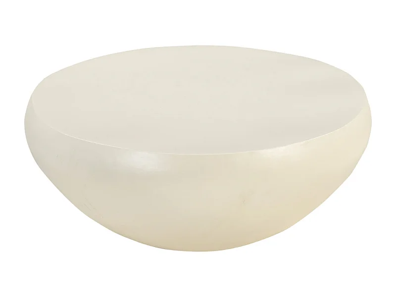 Mineral - Table basse ronde finition béton ø90cm - Blanc