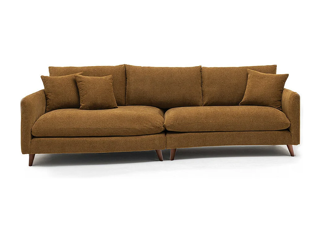 Farrah - Canapé d'angle gauche convertible 5 places en tissu - Bronze