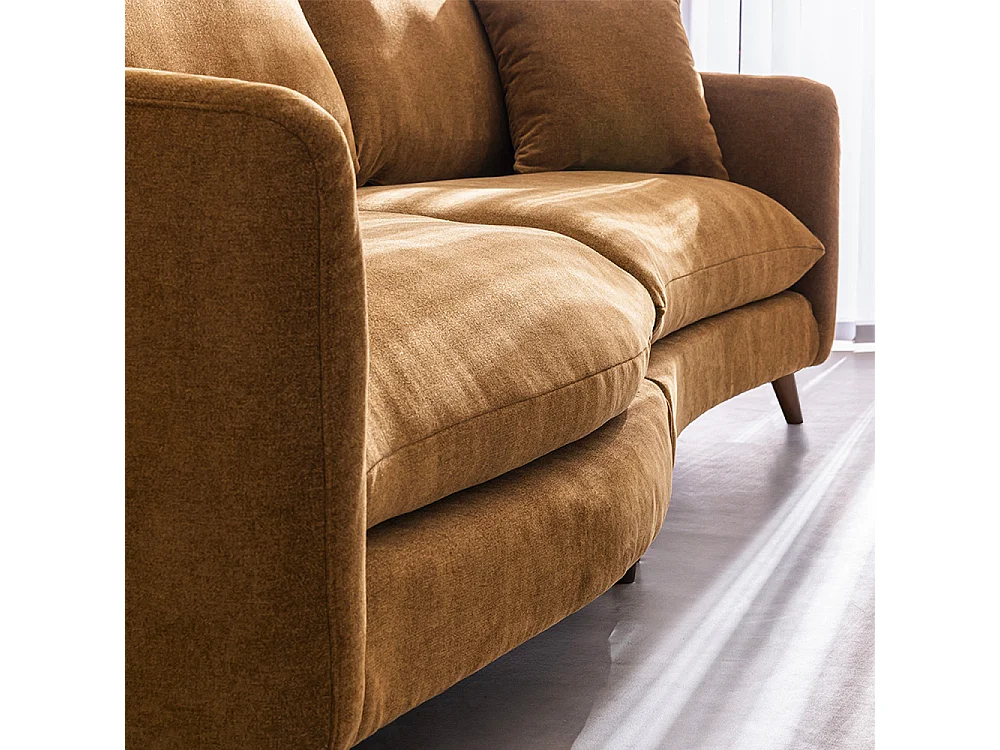 Farrah - Canapé d'angle gauche convertible 5 places en tissu - Bronze