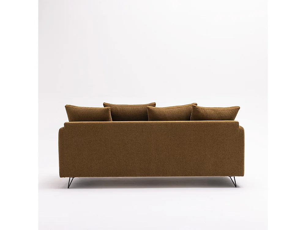 Villabon - Canapé convertible 3 places en tissu pieds épingles noirs - Bronze