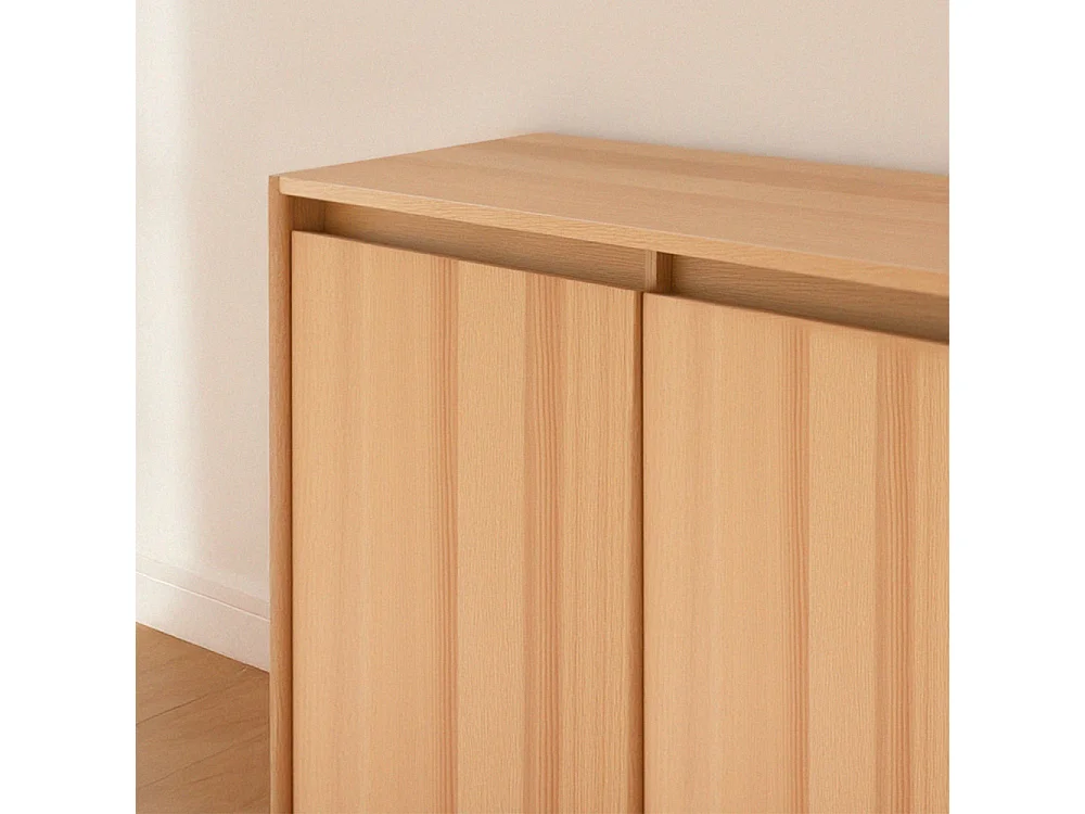 Verade - Buffet 2 portes 3 tiroirs en bois L160cm - Bois clair