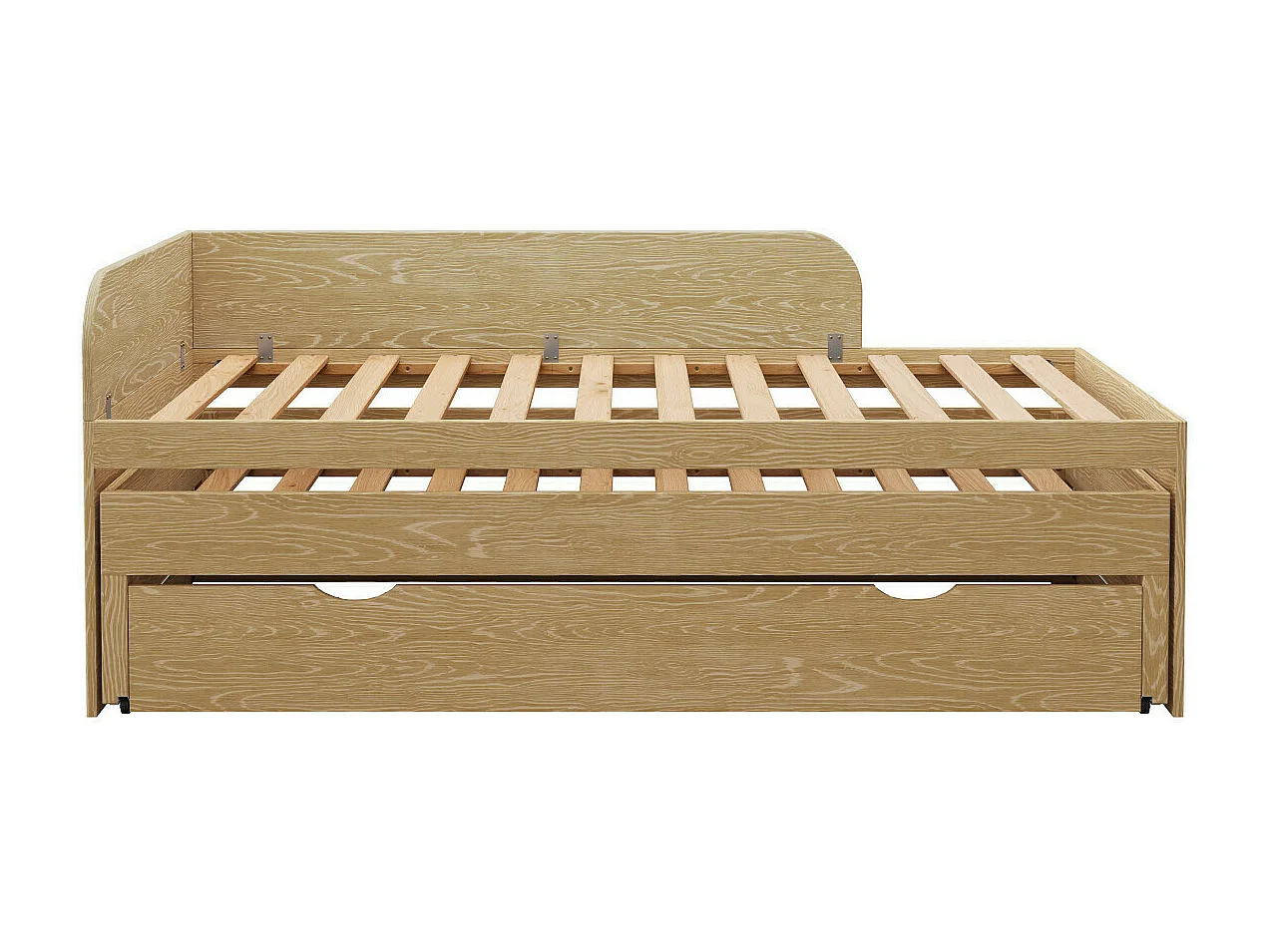 Pack lit gigogne avec tiroir et matelas 90x200 cm bois massif bois NOHA