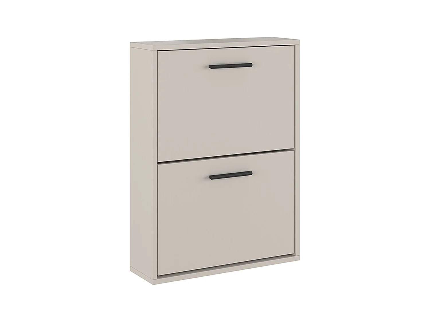 Meuble à chaussures, commode à chaussures à 2 portes coloris beige - Longueur 54 x profondeur 18 x hauteur 73 cm