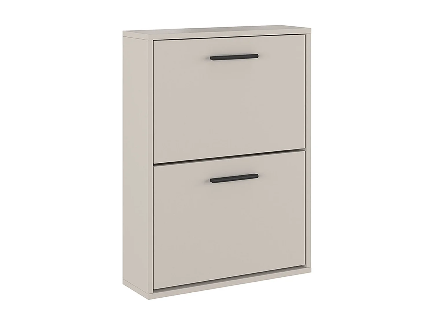 Meuble à chaussures, commode à chaussures à 2 portes coloris beige - Longueur 54 x profondeur 18 x hauteur 73 cm