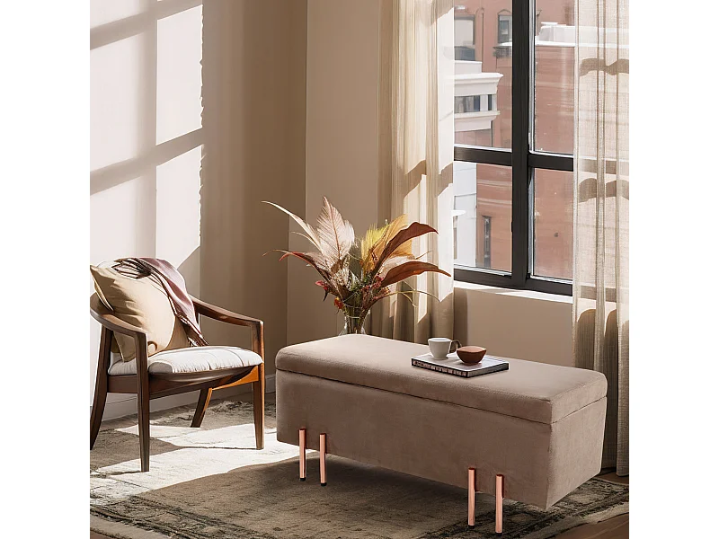 Banc de rangement Dals 100 x 40 x 42 cm marron [en.casa]