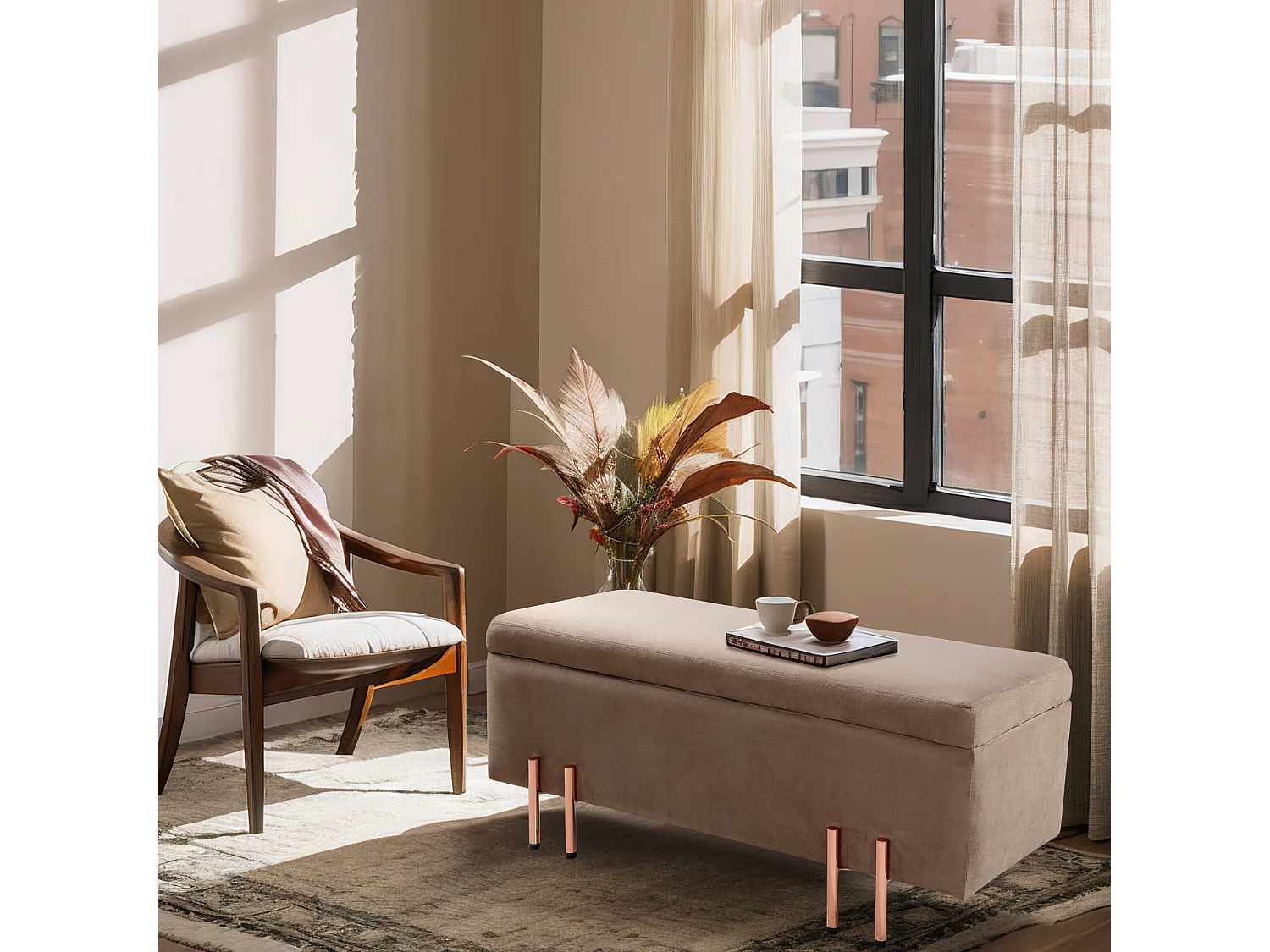 Banc de rangement Dals 118 x 40 x 42 cm marron [en.casa]