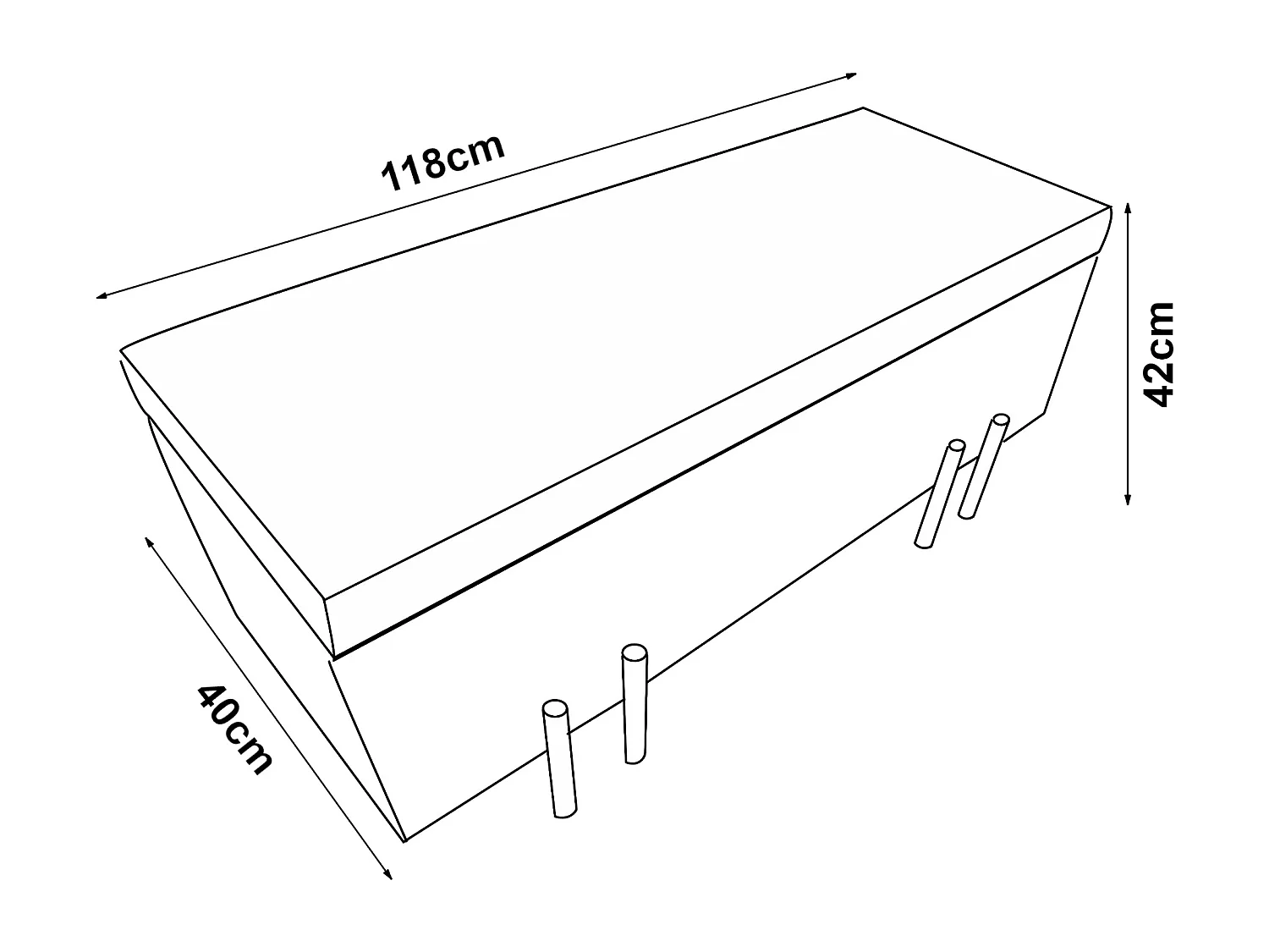 Banc de rangement Dals 118 x 40 x 42 cm gris [en.casa]