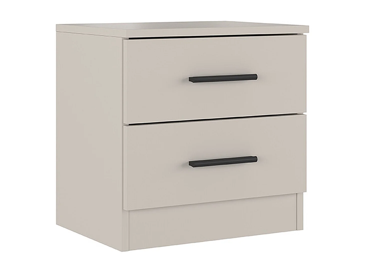 Table de nuit, table de chevet avec 2 tiroirs coloris beige - Longueur 39,60  x profondeur 33,50  x hauteur 43 cm