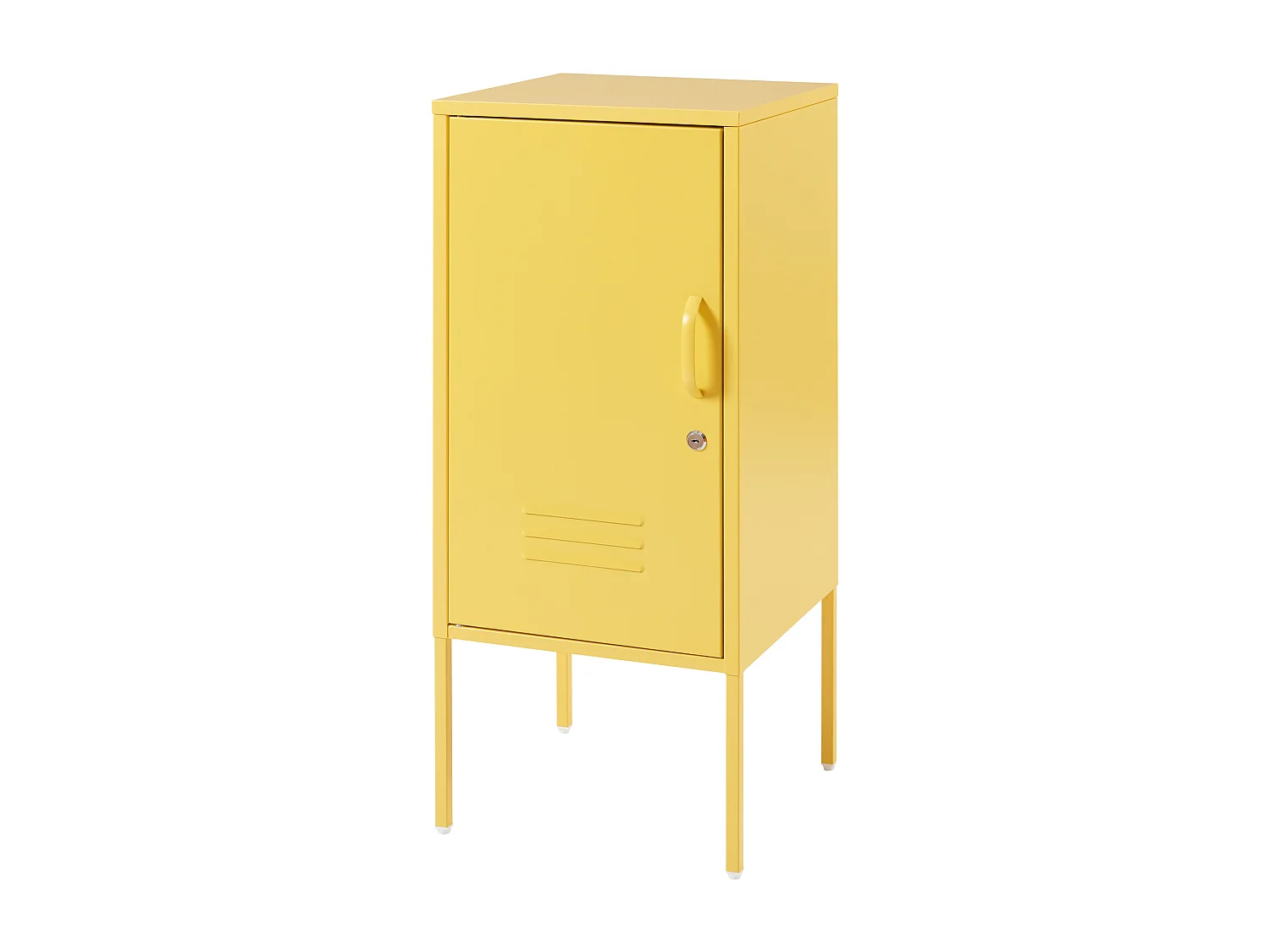 Table de chevet Hausjärvi acier 82 x 35 x 35 cm jaune [en.casa]