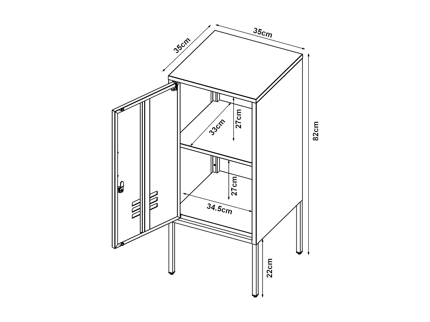 Table de chevet Hausjärvi acier 82 x 35 x 35 cm jaune [en.casa]