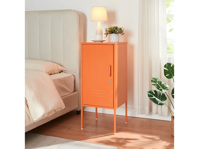 Table de chevet Hausjärvi acier 82 x 35 x 35 cm orange [en.casa]