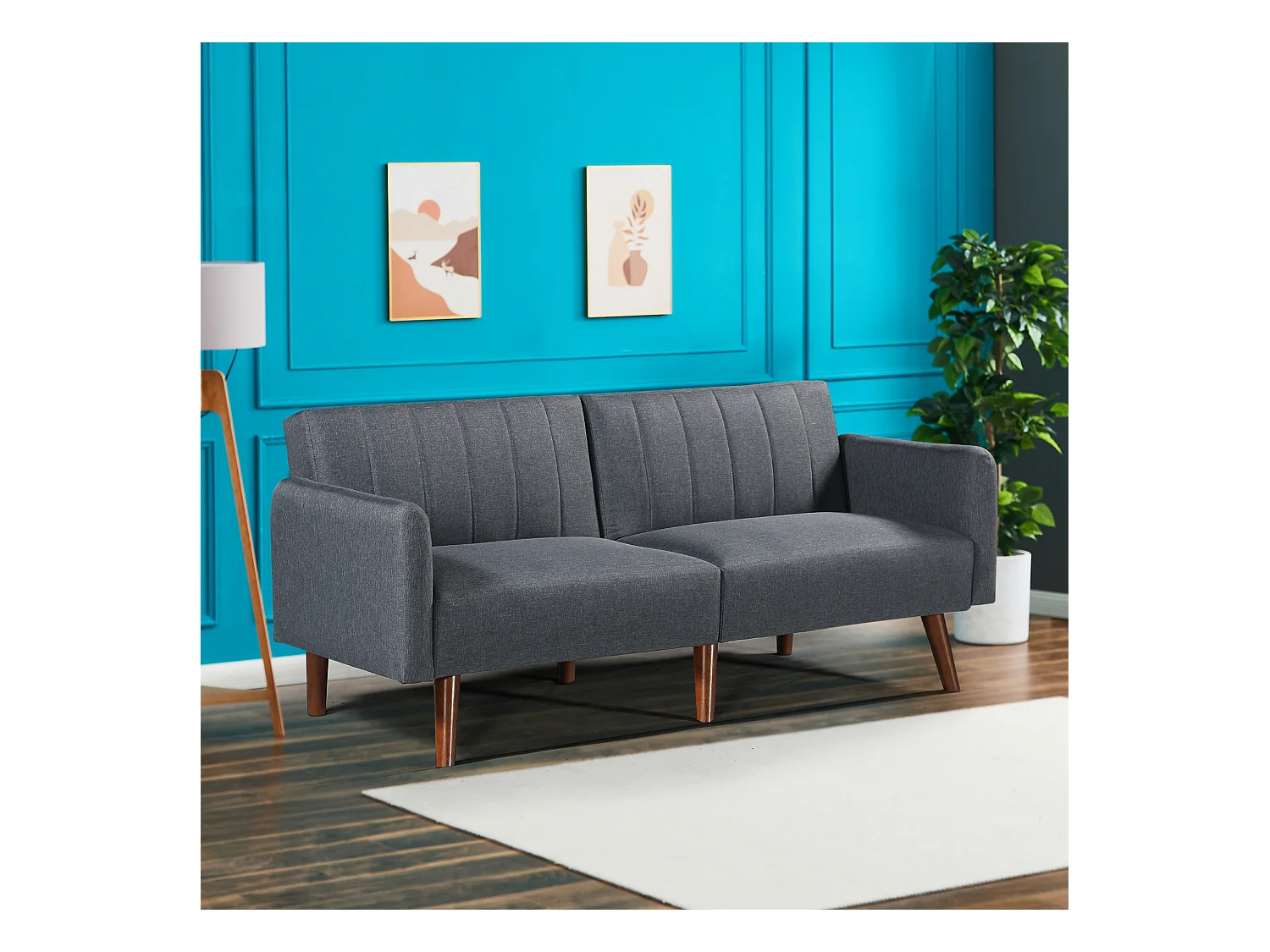 Canapé 2 places convertible Malå 175 x 70 x 72 cm gris [en.casa]