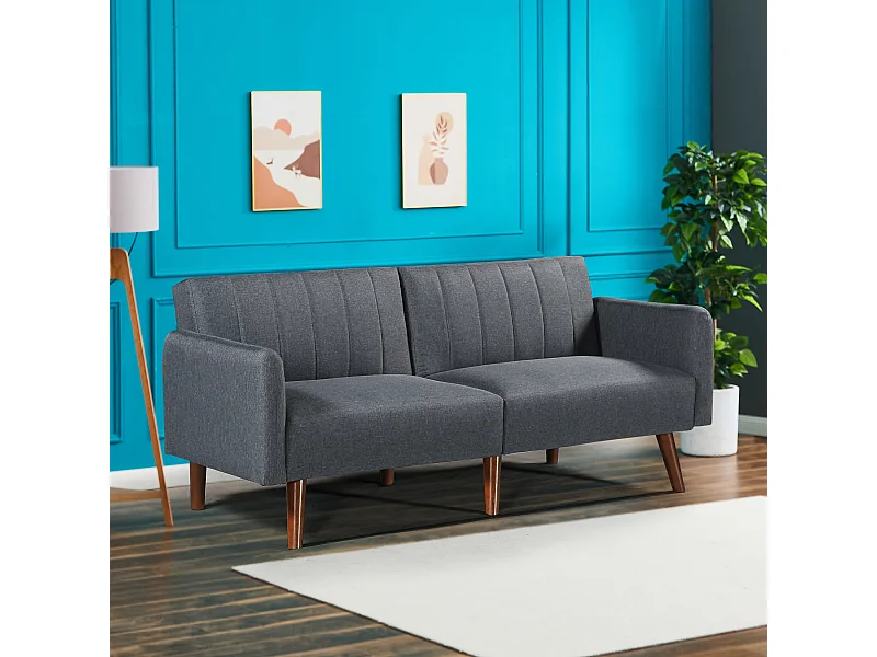 Canapé 2 places convertible Malå 175 x 70 x 72 cm gris [en.casa]