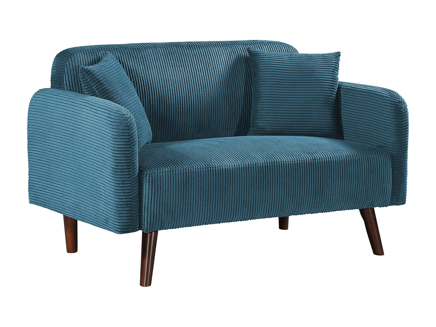 Canapé 2 places Midt 132 x 70 x 80,5 cm bleu [en.casa]