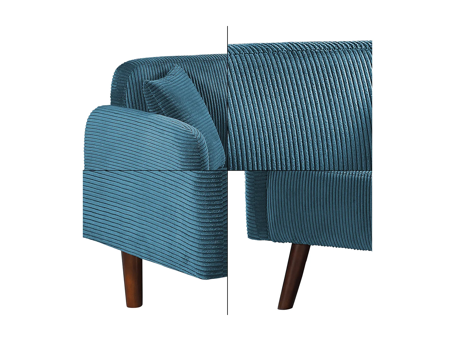 Canapé 2 places Midt 132 x 70 x 80,5 cm bleu [en.casa]