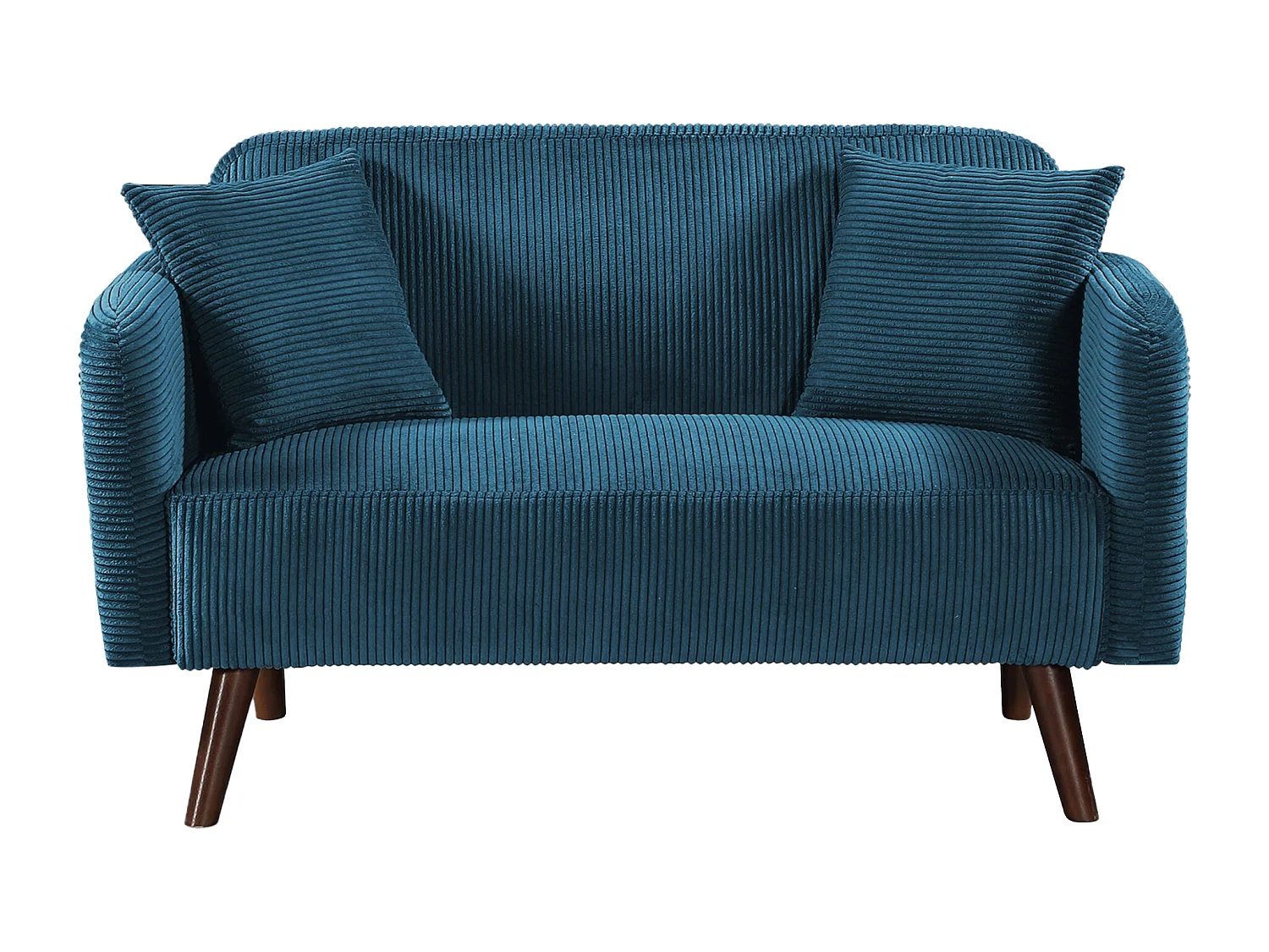 Canapé 2 places Midt 132 x 70 x 80,5 cm bleu [en.casa]