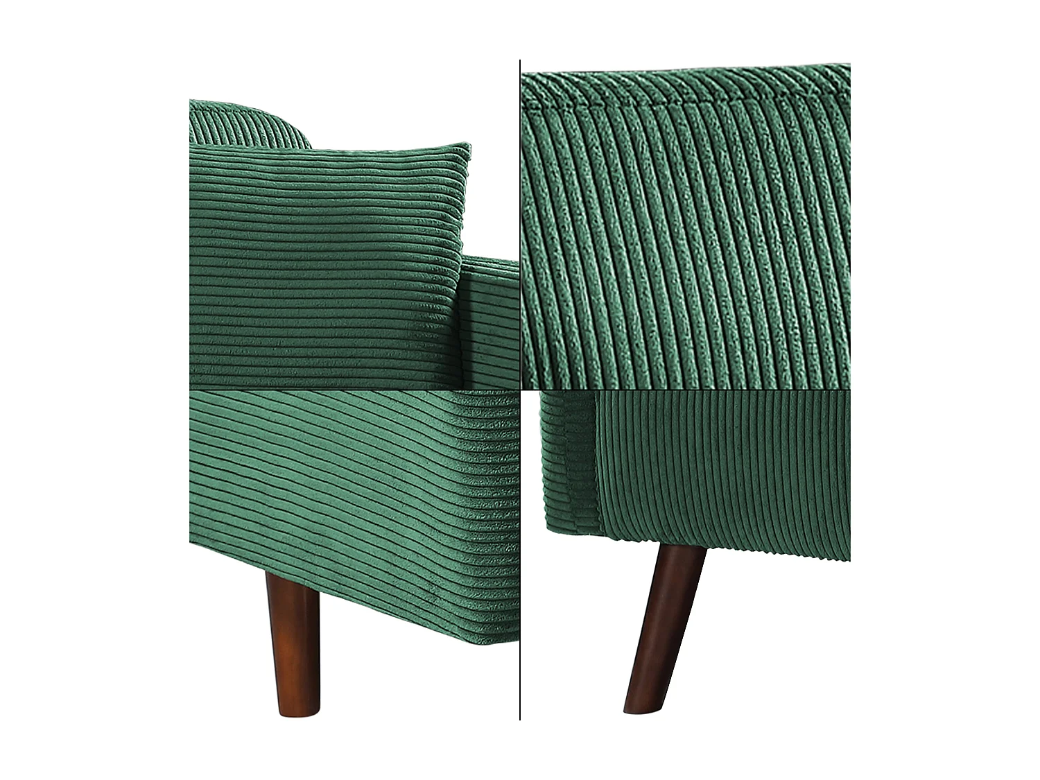 Canapé 2 places Midt 132 x 70 x 80,5 cm vert [en.casa]