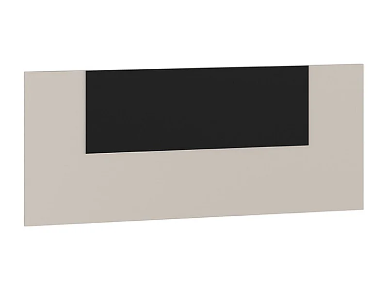 Tête de lit double coloris beige, noir - Longueur 110 x profondeur 1,6 x hauteur 45 cm