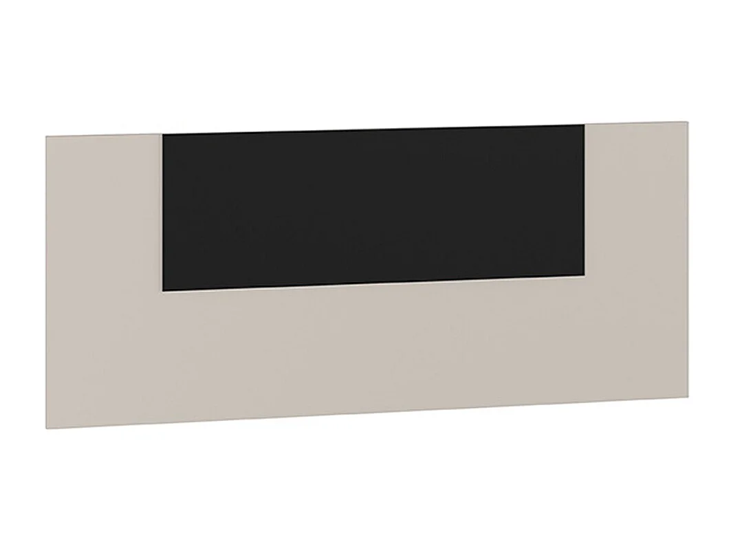 Tête de lit double coloris beige, noir - Longueur 110 x profondeur 1,6 x hauteur 45 cm