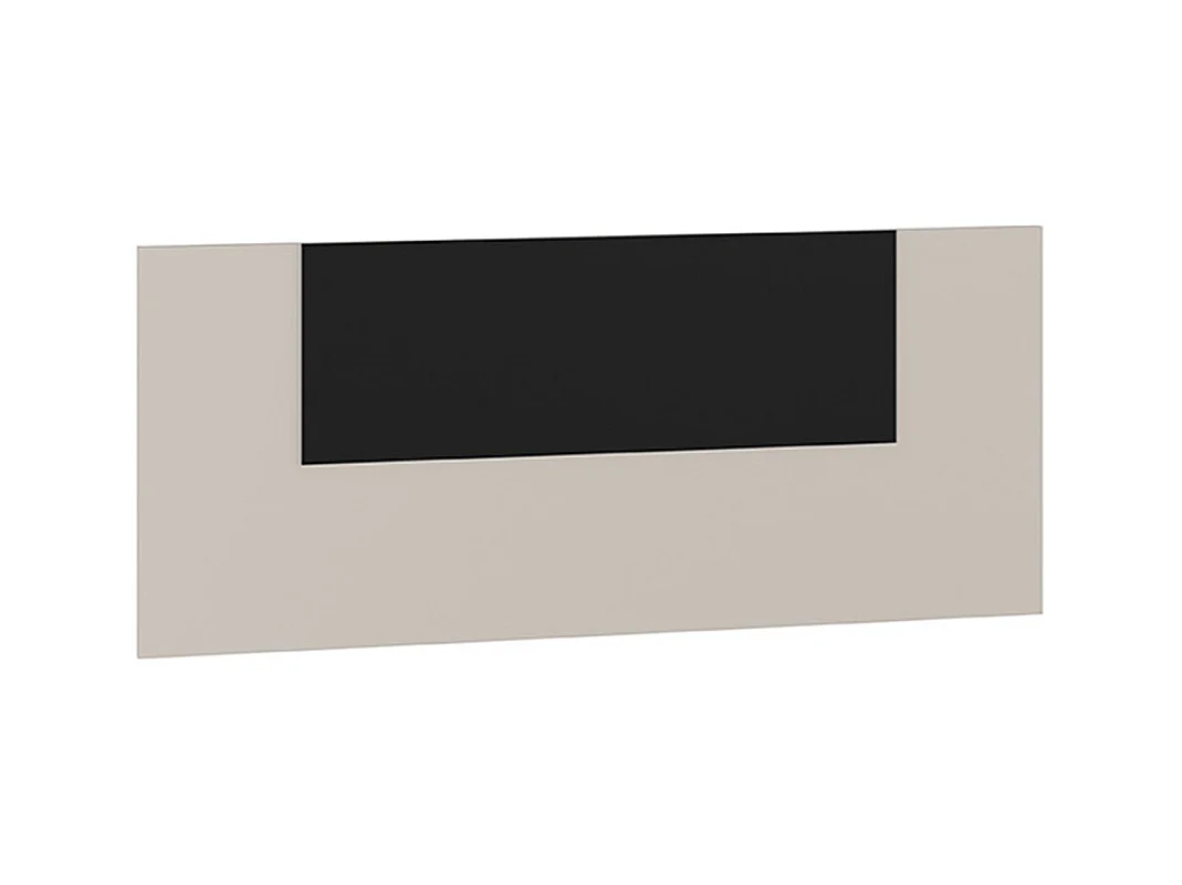 Tête de lit double coloris beige, noir - Longueur 110 x profondeur 1,6 x hauteur 45 cm