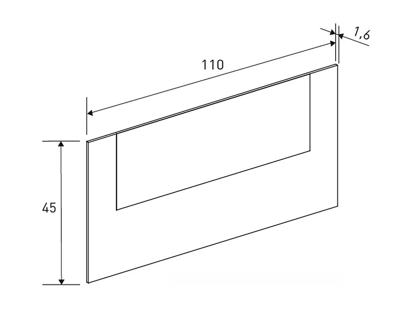 Tête de lit double coloris beige, noir - Longueur 110 x profondeur 1,6 x hauteur 45 cm