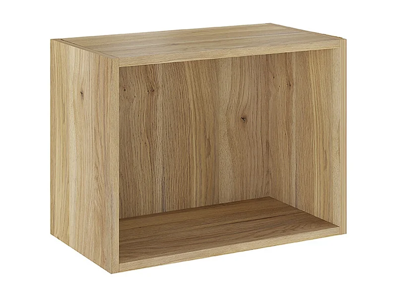 Etagère cube murale, meuble étagère coloris chêne Mauvella  - Longueur 50,50 x profondeur 27,90 x hauteur 38 cm
