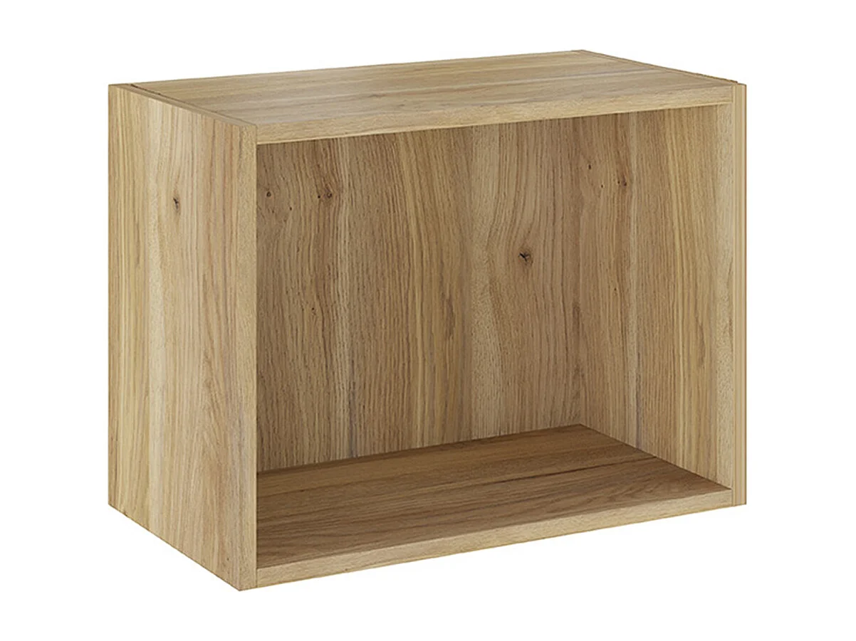 Etagère cube murale, meuble étagère coloris chêne Mauvella  - Longueur 50,50 x profondeur 27,90 x hauteur 38 cm