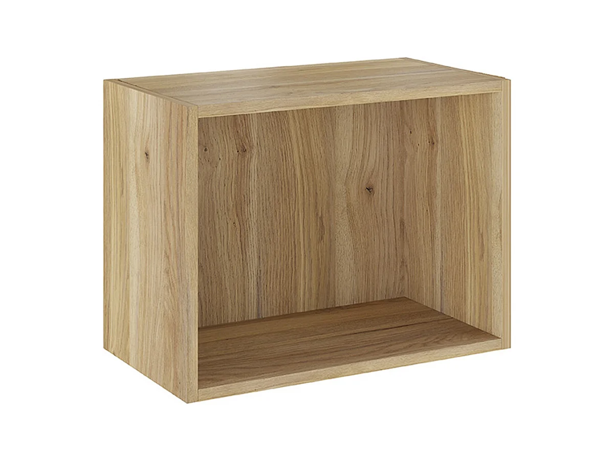 Etagère cube murale, meuble étagère coloris chêne Mauvella  - Longueur 50,50 x profondeur 27,90 x hauteur 38 cm
