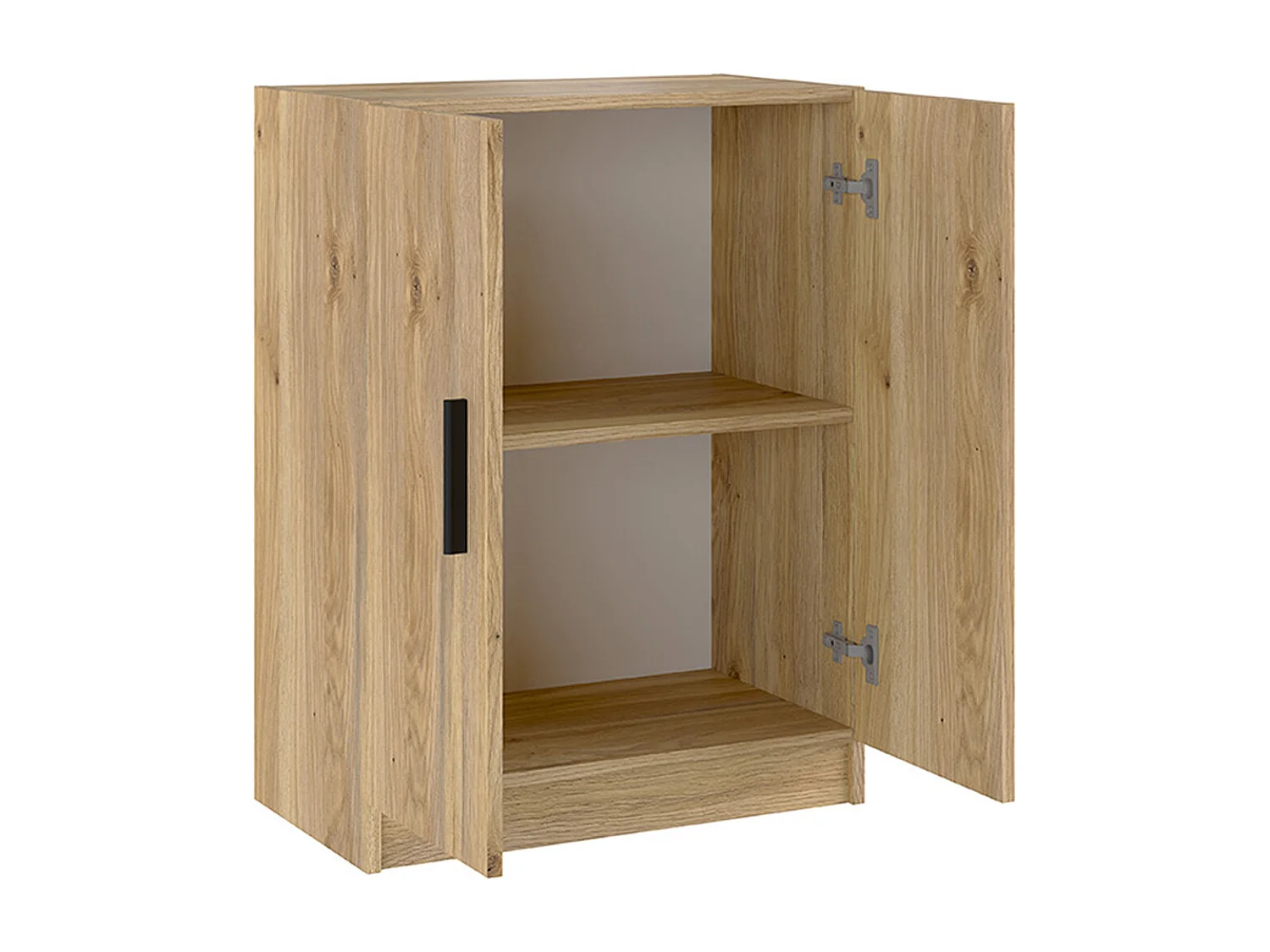 Meuble bas de cuisine avec 2 portes coloris chêne Mauvella - Longueur 60 x profondeur 34 x hauteur 80 cm