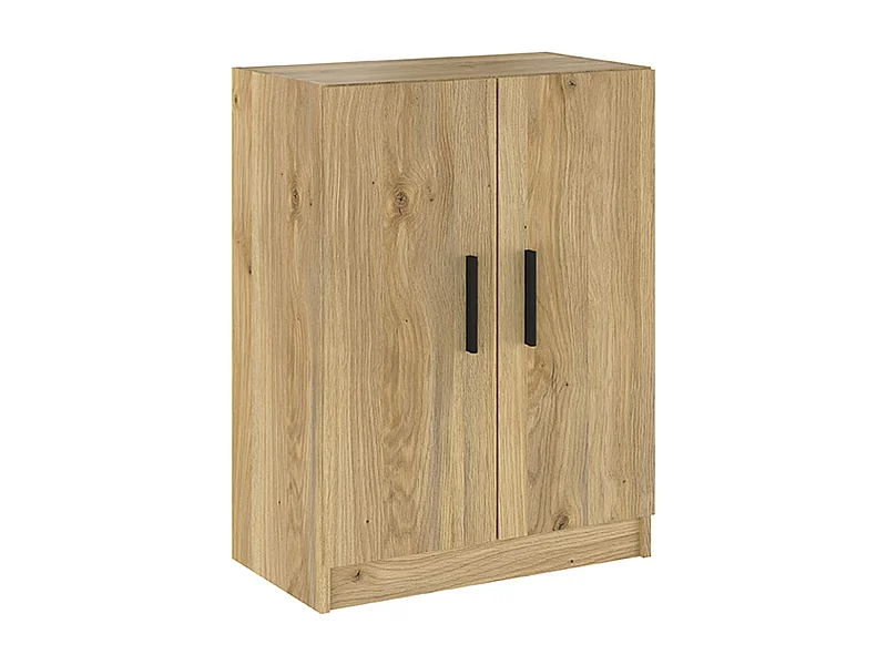 Meuble bas de cuisine avec 2 portes coloris chêne Mauvella - Longueur 60 x profondeur 34 x hauteur 80 cm