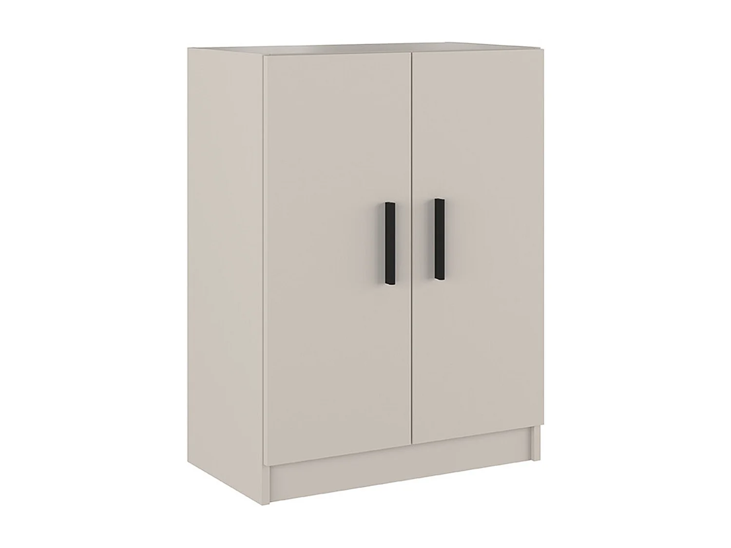 Meuble bas de cuisine avec 2 portes coloris beige - Longueur 60 x profondeur 34 x hauteur 80 cm