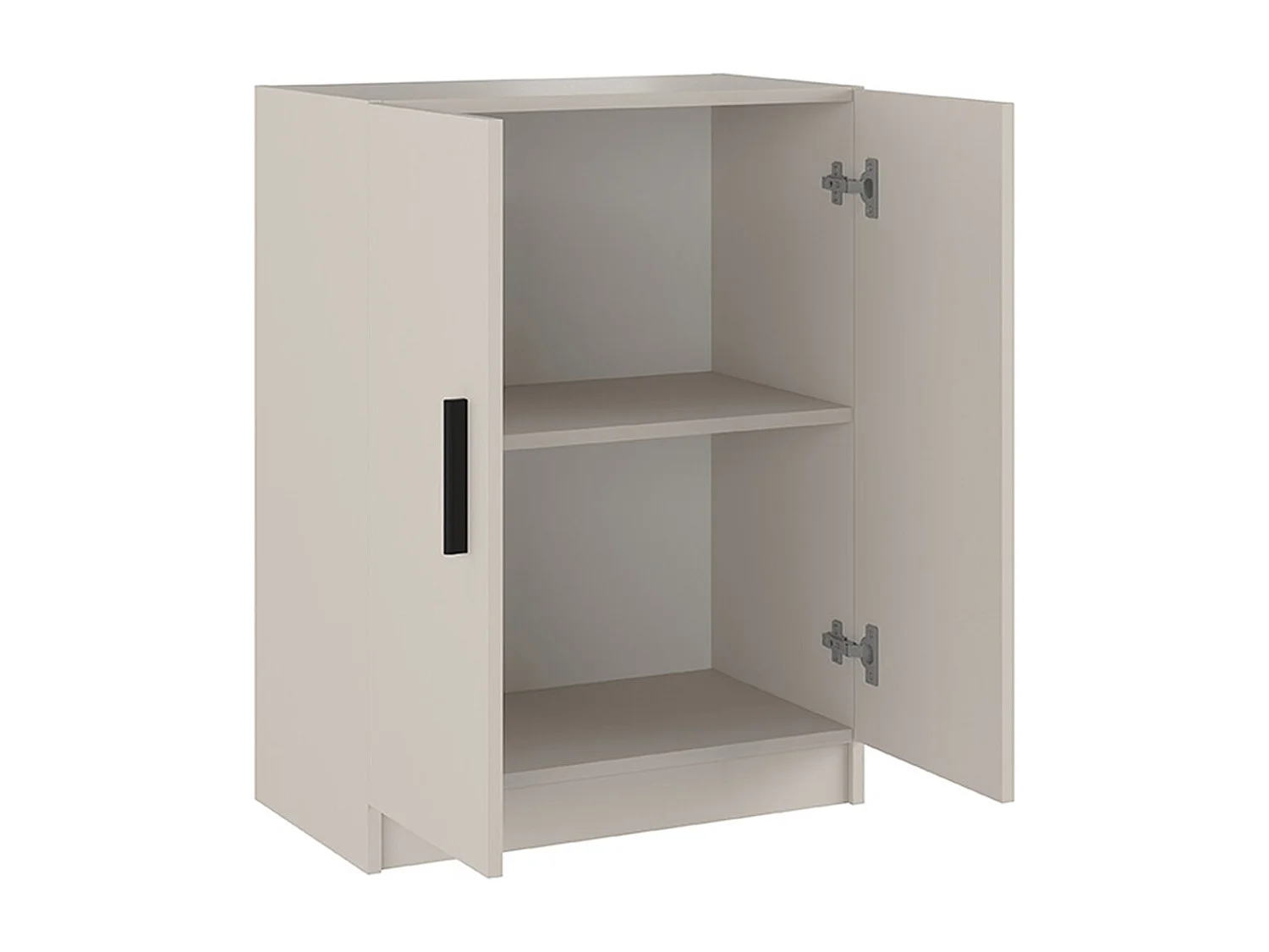 Meuble bas de cuisine avec 2 portes coloris beige - Longueur 60 x profondeur 34 x hauteur 80 cm