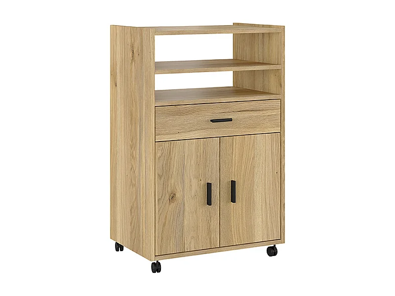 Meuble bas de cuisine avec 2 portes et 1 tiroir coloris chêne Mauvella  - Longueur 59 x profondeur 39,60 x hauteur 92 cm