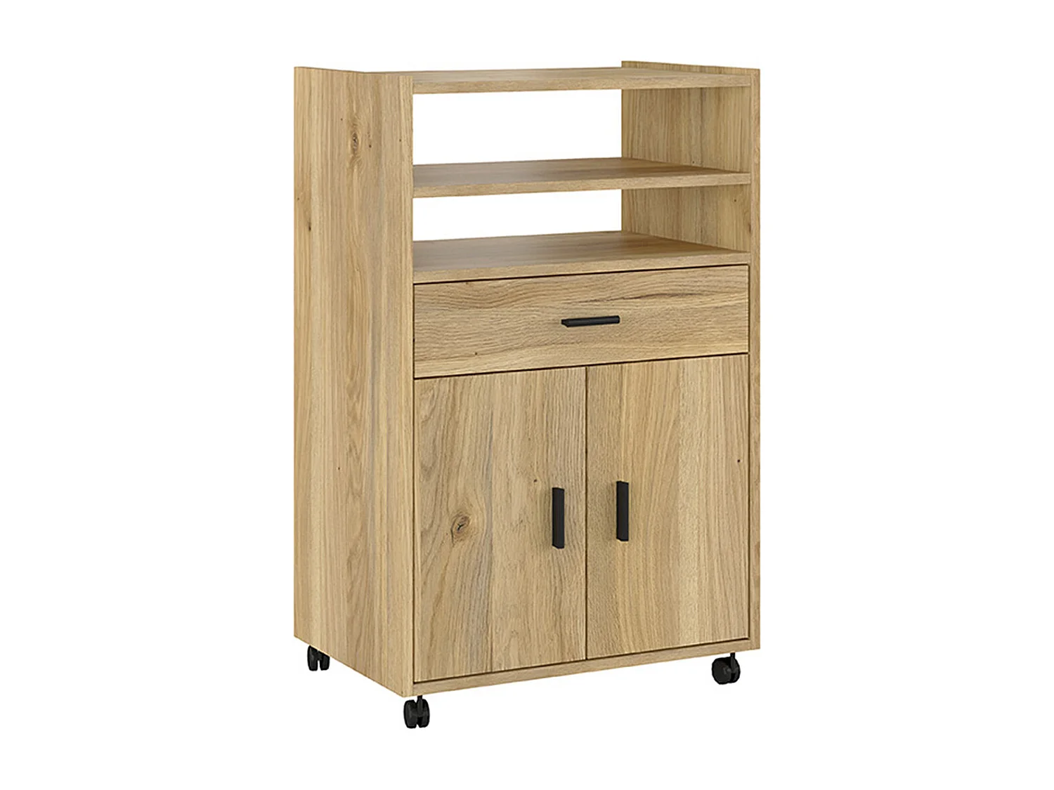 Meuble bas de cuisine avec 2 portes et 1 tiroir coloris chêne Mauvella  - Longueur 59 x profondeur 39,60 x hauteur 92 cm