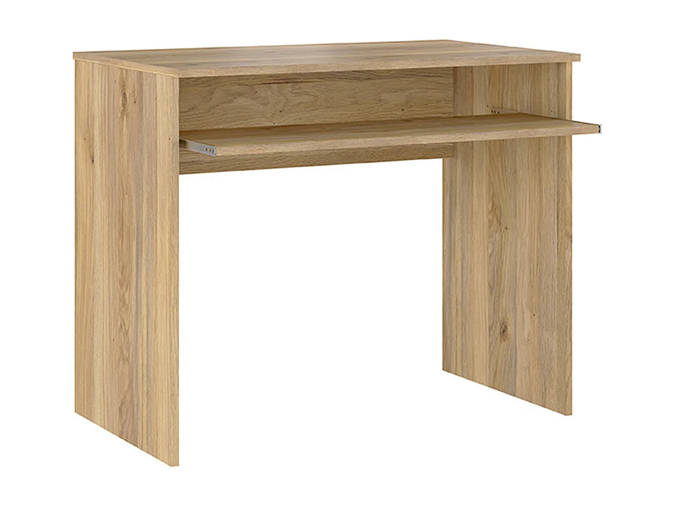 Table de bureau, meuble de bureau avec étagère coloris chêne Mauvella  - Longueur 90 x profondeur 54 x hauteur 75 cm