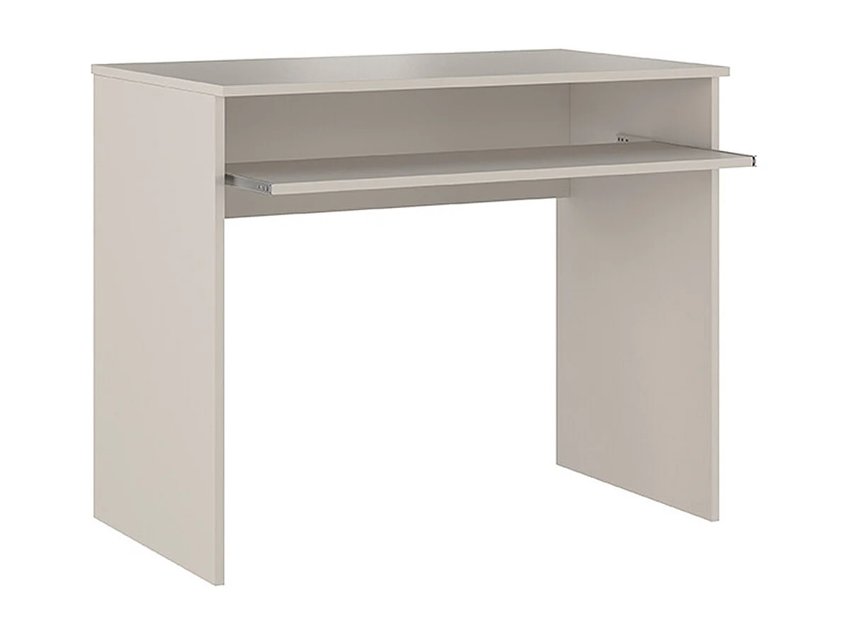 Table de bureau, meuble de bureau avec étagère coloris beige - Longueur 90 x profondeur 54 x hauteur 75 cm