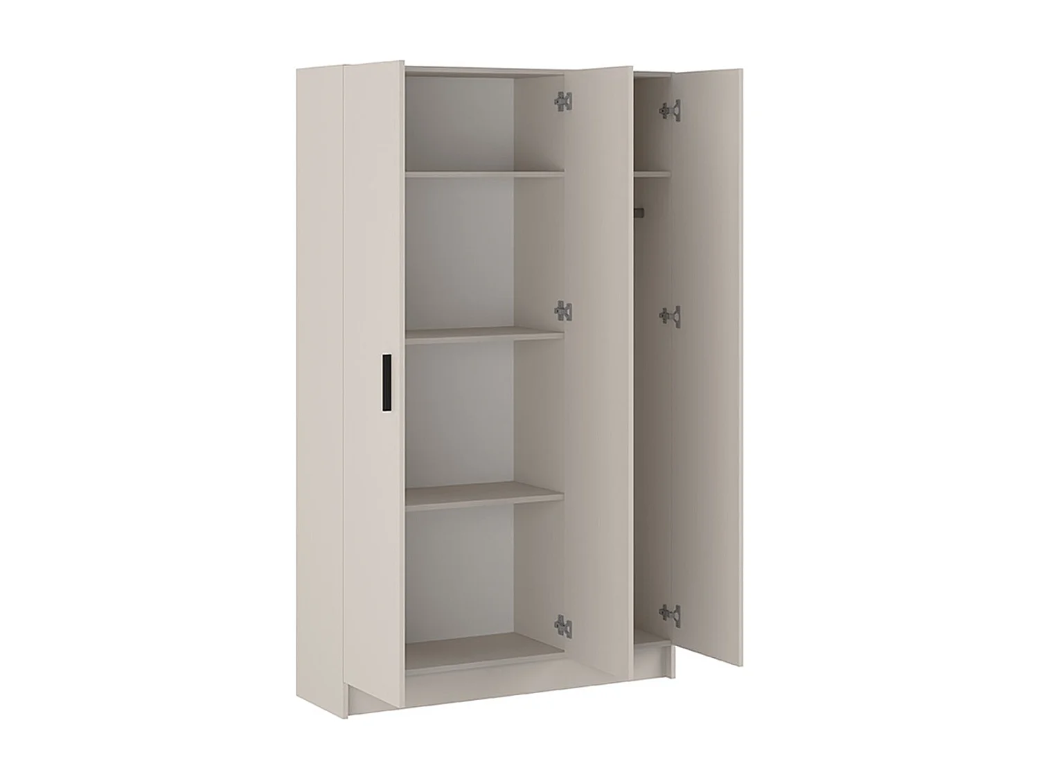 Armoire polyvalente avec 3 portes coloris beige  - Longueur 108 x profondeur 34,40 x hauteur 180 cm